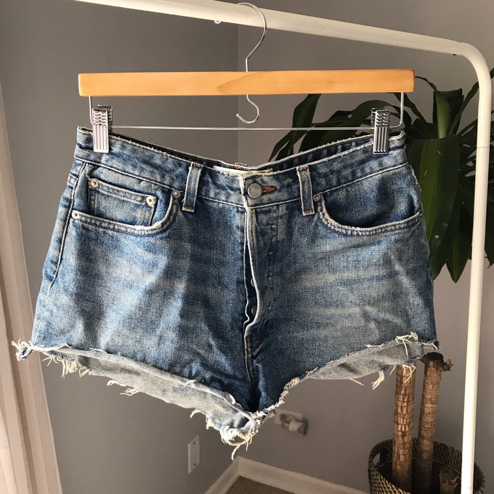 Reformation Medium Wash Jean Shorts